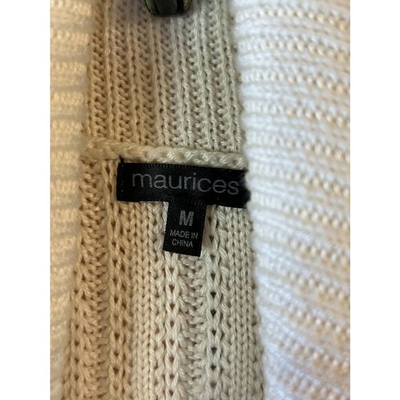 VINTAGE Maurices White Short Sleeve Button Knit Cardigan Size Medium (5242) - Picture 4 of 6